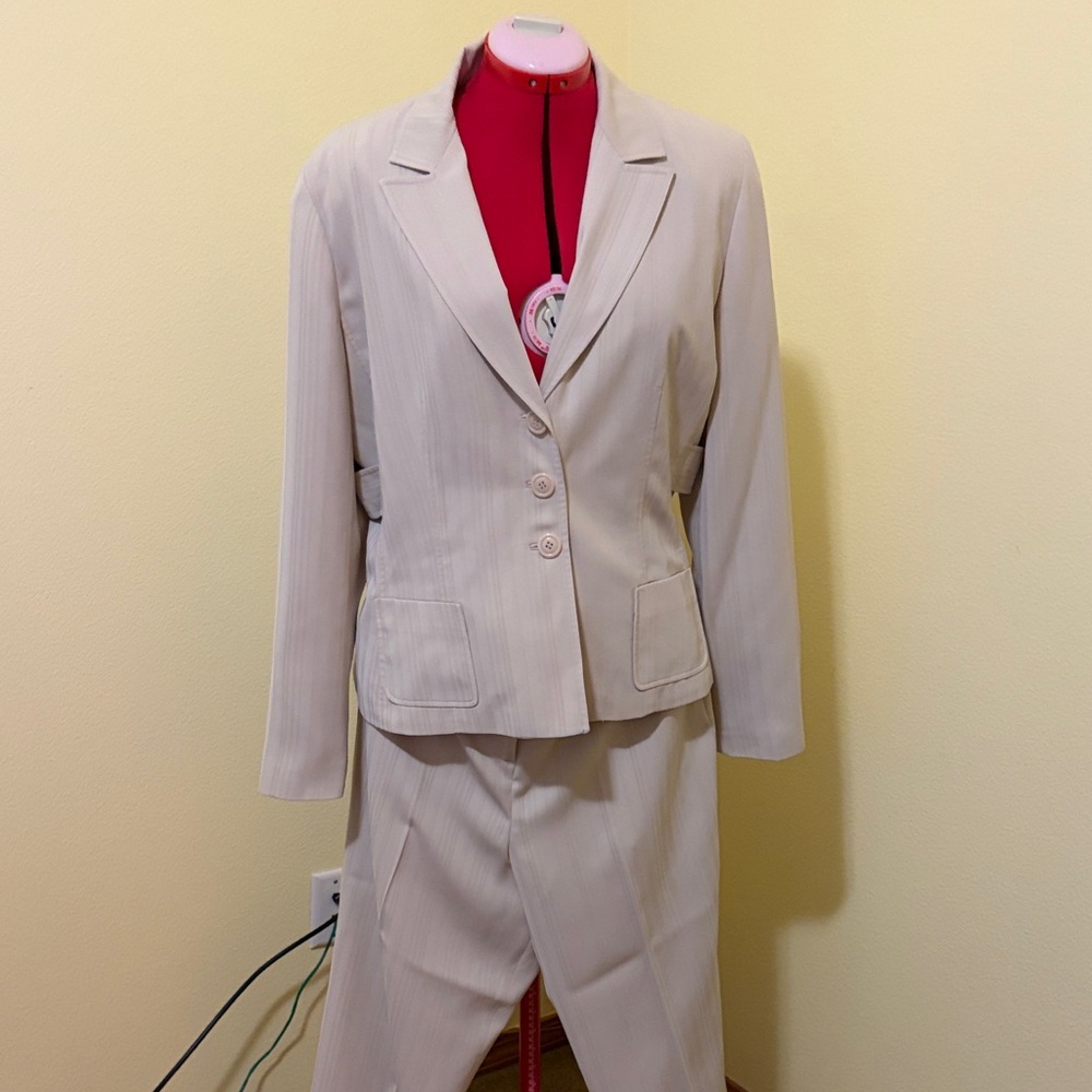 Signature Beige Blazer and Skirt Ensemble